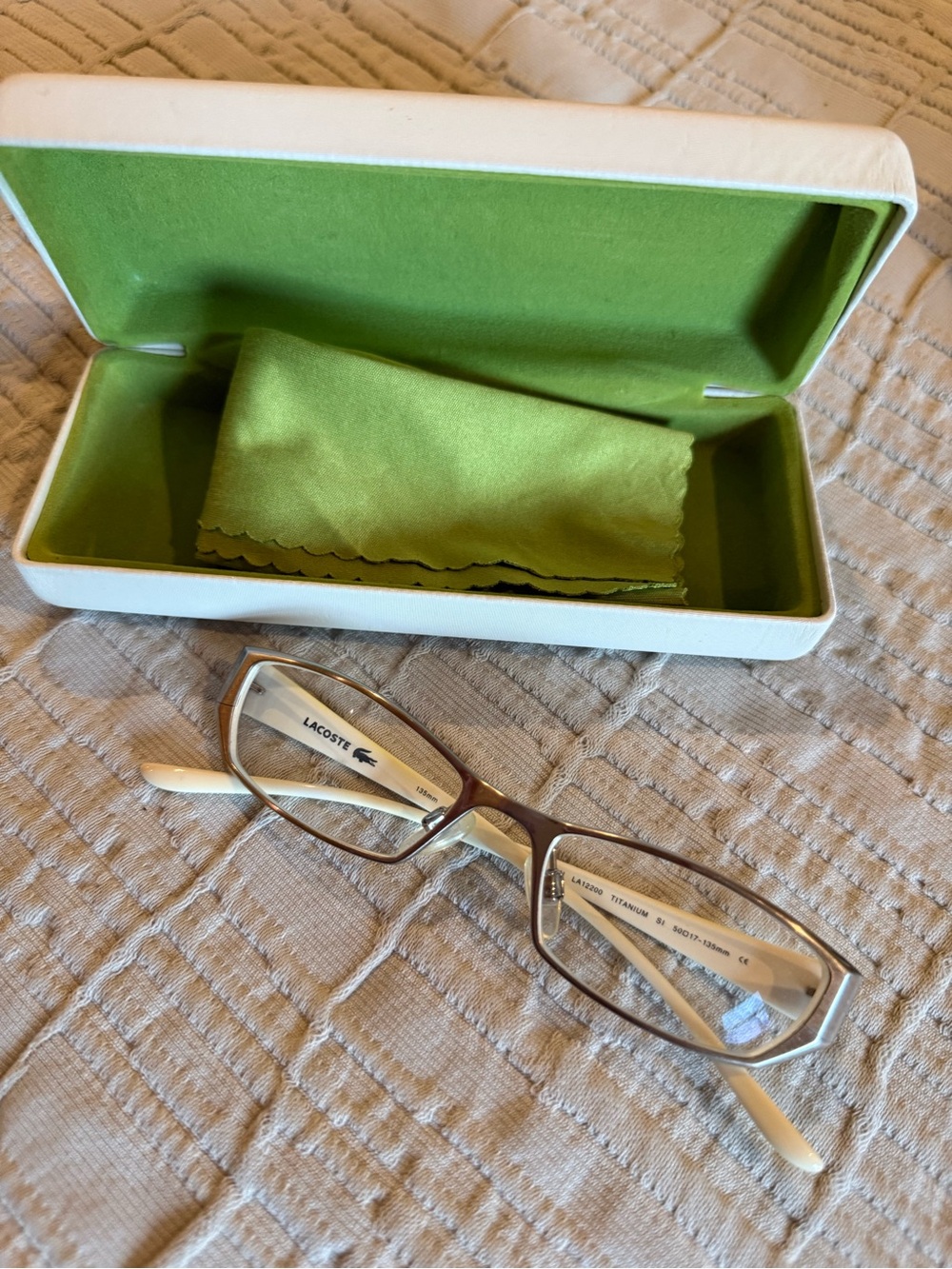 Lacoste Silver and White Frame Eyeglasses
